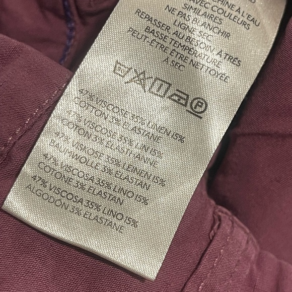 Maeve | Anthropologie | The Colette Wide Leg Pant Linen Blend Patch Pockets 30 - Picture 6 of 6